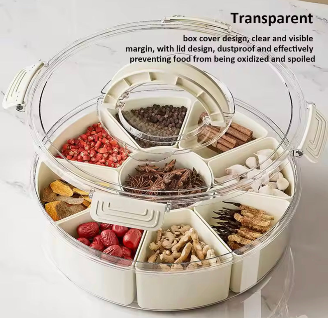 Multi Grids Seasoning Storage Box, Transparent Divided Serving Tray With Lid, Fruits Nuts Candy Spice Storage Box, Snack Container Multi Grids Seasoning Storage Box, Transparent Divided Serving Tray With Lid, Fruits Nuts Candy Spice Storage Box, Snack Container